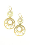 Sol Statement Earrings in recycled brass, 3.5 inch drop, fair trade handmade in India