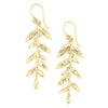 Luxe Leaf Drop Earrings in recycled brass by Fair Anita – nature-inspired golden drop earrings