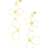 Wildflower continuous line art earrings in gold-plated upcycled brass, handcrafted by women artisans in India for Fair Anita