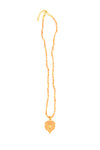Save the Bees necklace styled and layered with other necklaces, showing 18 inch adjustable chain length