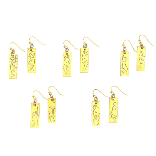 Animal Cut Out Earrings – Gold-Plated Recycled Brass, Nickel-Free