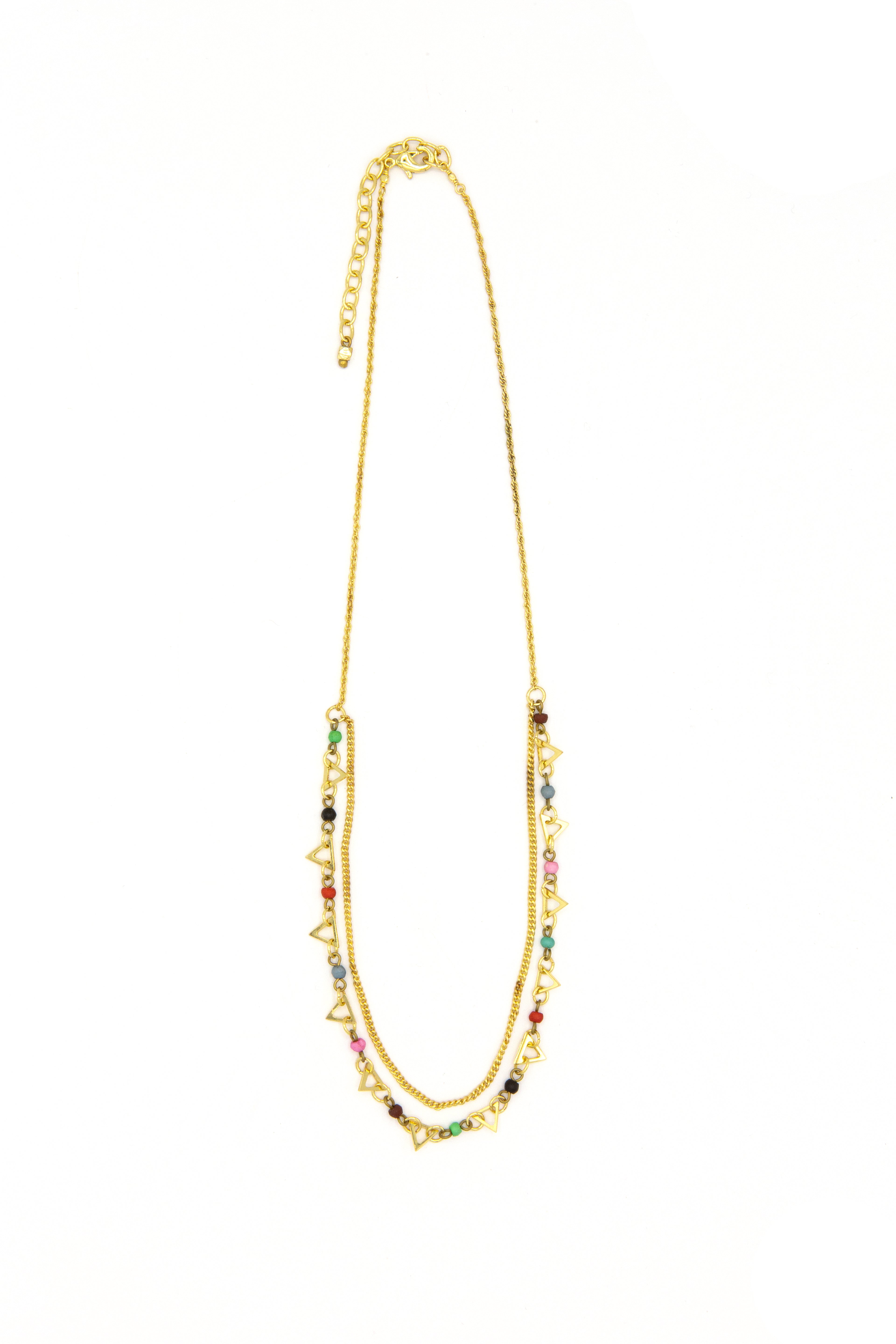 Confetti Dual Strand Necklace by Fair Anita India Collection — nickel-free gold layering necklace
