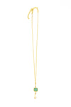 Detail view of Fair Anita Regency Drop Pendant Necklace showing 1.75 inch gold pendant