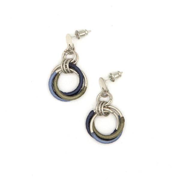 Thread Wrapped Helix Studs – Recycled Brass, Ethically Made