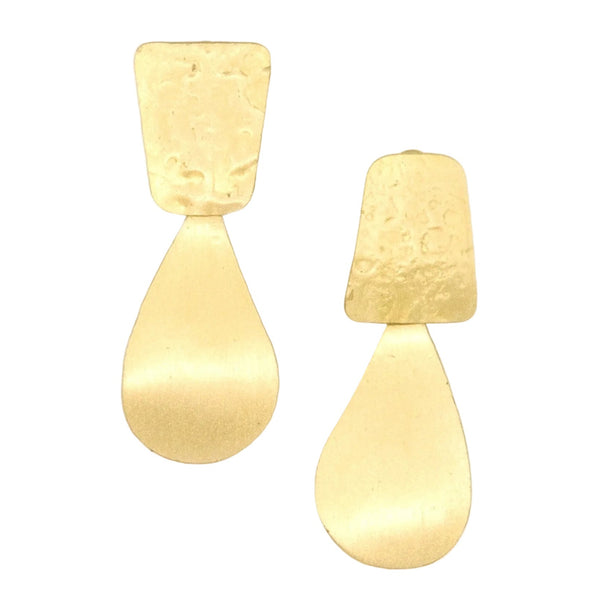 Fair Anita Lamp Stud Brass Earrings in gold-plated recycled brass, nickel-free ethical jewellery