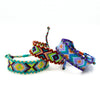 Adjustable fair trade woven bracelet in earthy tones made from cotton thread