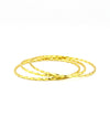 Fair Anita Twist Bangle Set – set of three brass-plated recycled metal bangles with twisted texture design
