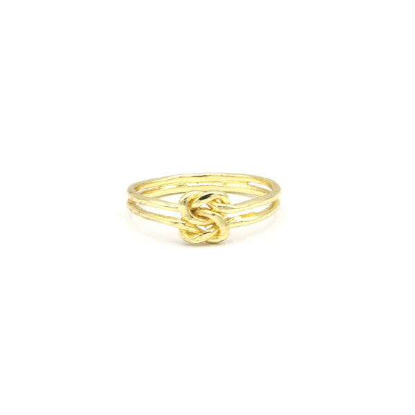 Naughty Knot Ring in recycled brass, nickel-free fair trade ring handcrafted in India by Fair Anita