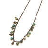 Turquoise Drop Luxe Necklace with natural semi-precious turquoise stone on brass and rhodium chain by Fair Anita