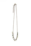 Close-up of Turquoise Drop Luxe Necklace showing natural turquoise stone drop and nickel-free rhodium chain detail