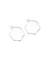 Fair Anita wave hoop earrings in silver-plated recycled brass, nickel-free, 1.0 inch, handcrafted by fair trade artisans in India