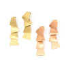 Tiered tassel brass drop earrings with stacked triangle design, handcrafted by fair trade artisans in India