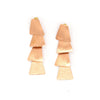 Side view of fair trade nickel-free brass drop earrings with stud post fastening