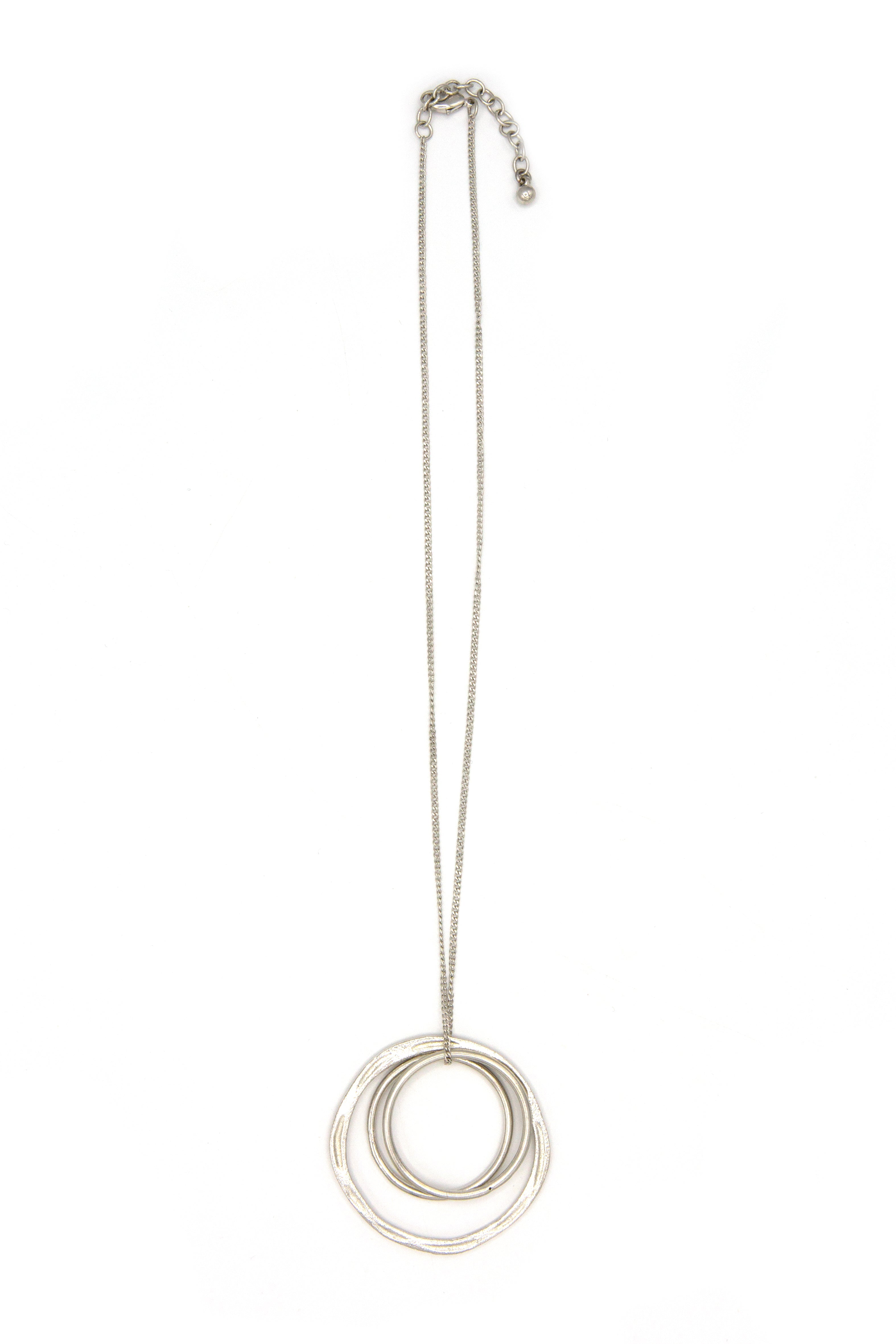 Linked Rings Pendant Necklace | Fair Trade Recycled Brass | Silver & Gold