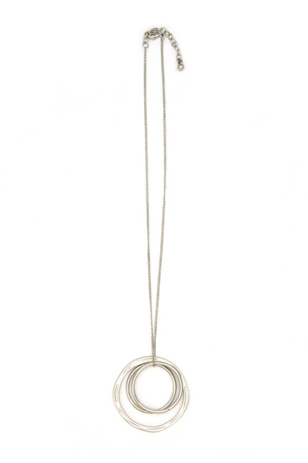 Linked Rings Pendant Necklace | Fair Trade Recycled Brass | Silver & Gold