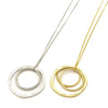 Fair Anita Linked Rings Pendant Necklace in gold tone, handcrafted from recycled brass by women artisans in India