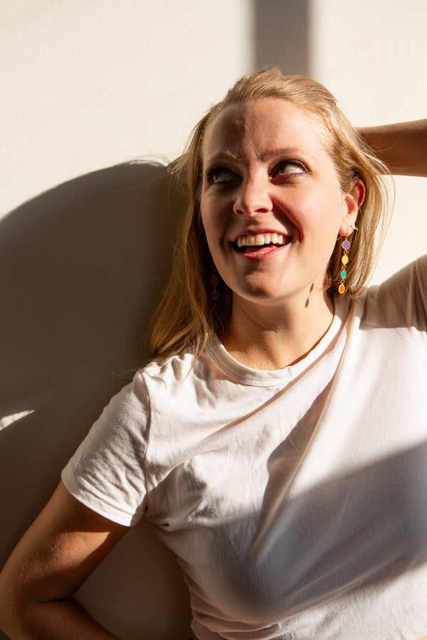 Color Study Enamel Earrings styled for everyday wear — lightweight fair trade earrings