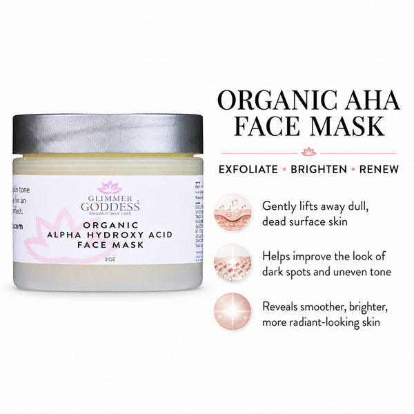 Organic AHA Exfoliating Face Mask – Glycolic & Lactic Acid Glow Treatment