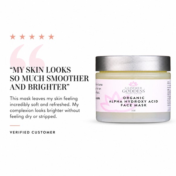 Organic AHA Exfoliating Face Mask – Glycolic & Lactic Acid Glow Treatment