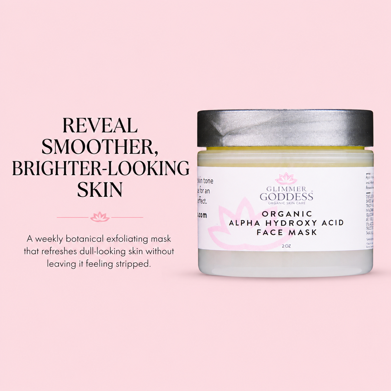 Organic AHA Exfoliating Face Mask – Glycolic & Lactic Acid Glow Treatment