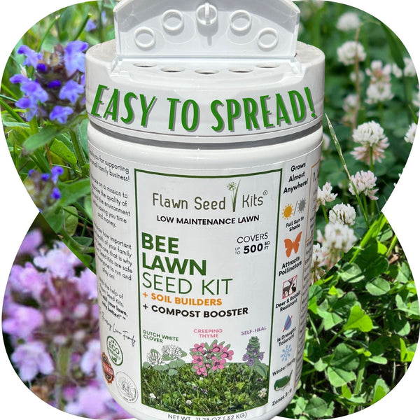 Bee Lawn Seed Kit - Easy Spread Shaker: Create Your Vibrant, Pollinator-Friendly Oasis
