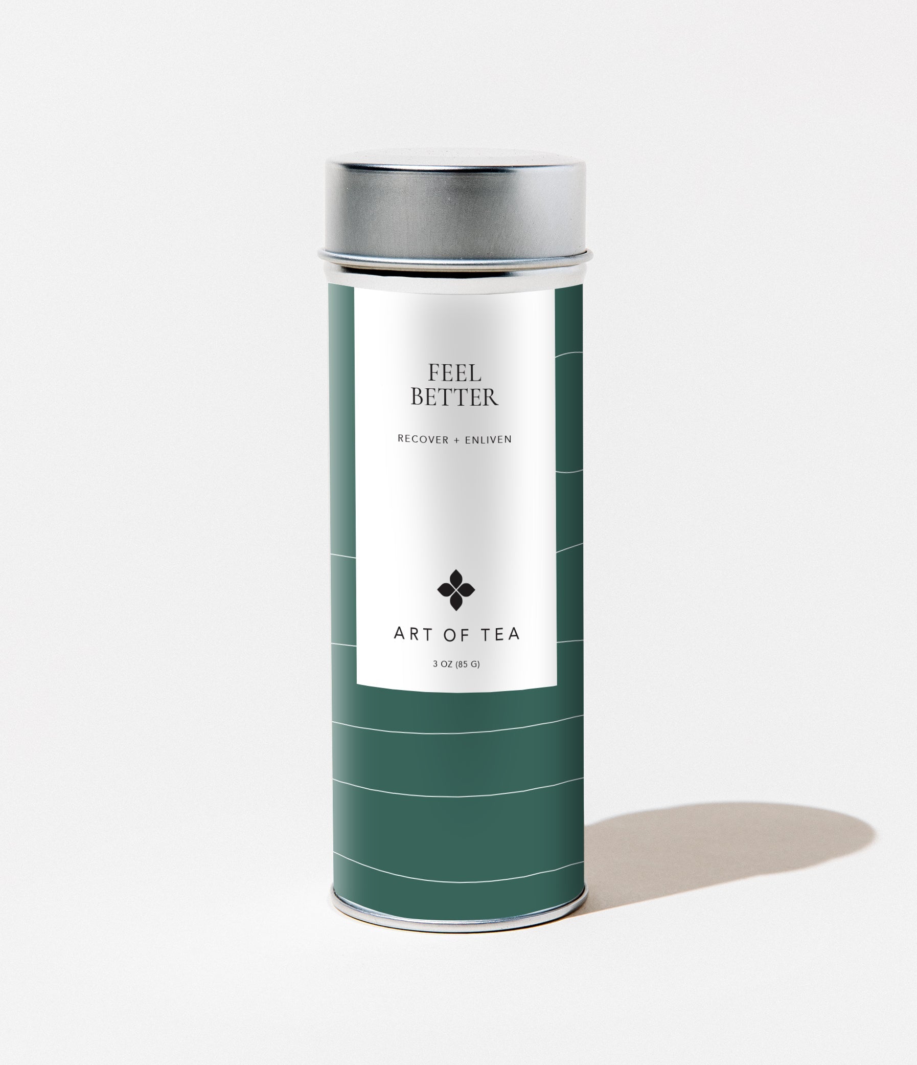 Art of Tea Feel Better Blend brewed herbal tea in a glass – citrus and spice flavour