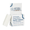Recyclable paperboard box of Meliora All-Purpose Home Cleaner refill tablets, 3-pack