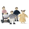 Tiny Land wooden doll family set with baby stroller for the Sweetwood Evergreen Dollhouse