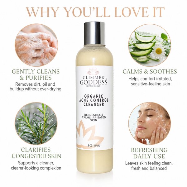 Organic Acne Cleanser with Hemp Seed Oil – Face & Body Wash