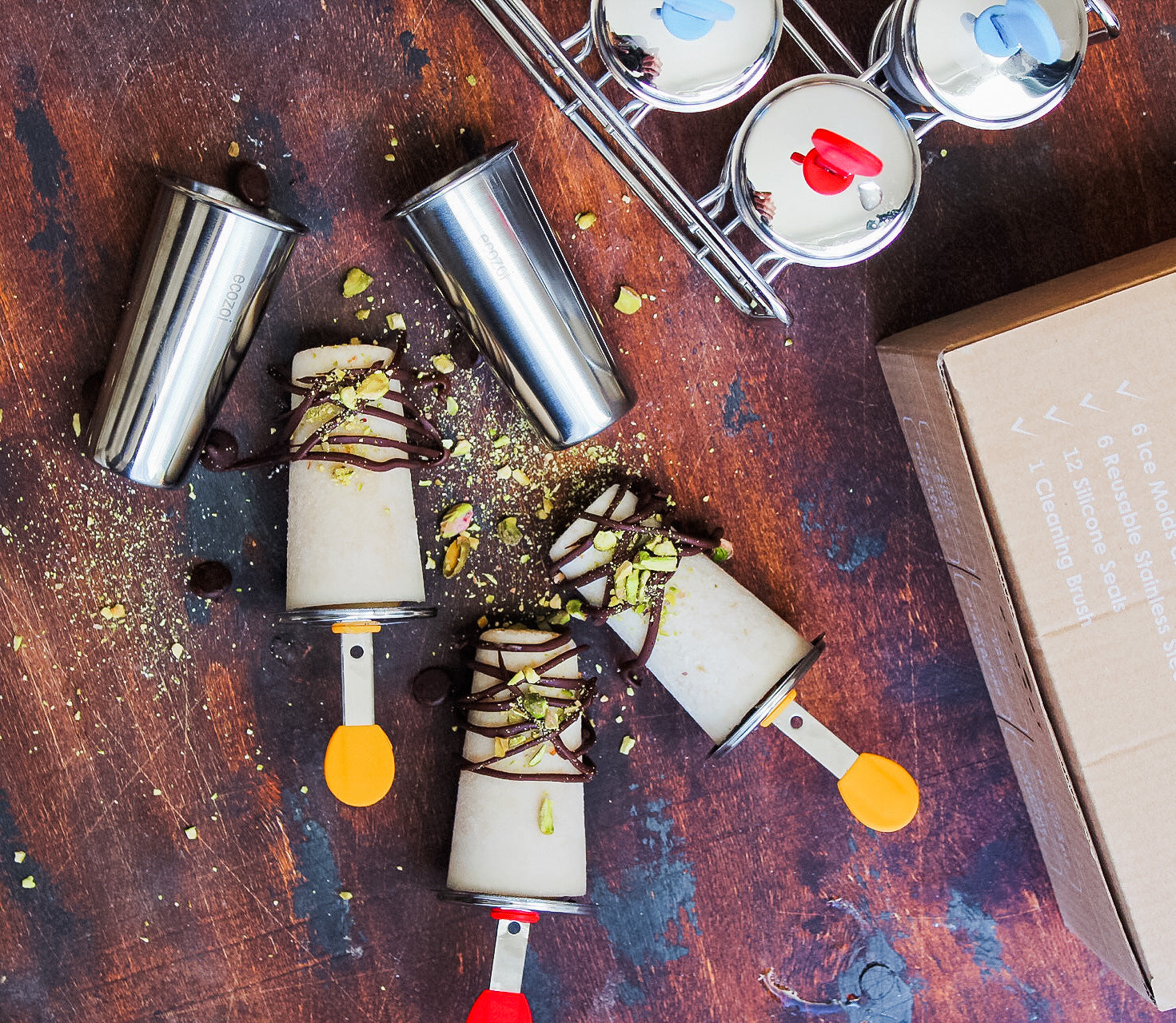 Discover eco-friendly Stainless Steel Popsicle Molds with reusable stainless steel sticks — plastic-free, BPA-free, and zero-waste. Make homemade ice pops sustainably. Shop now for a greener kitchen!