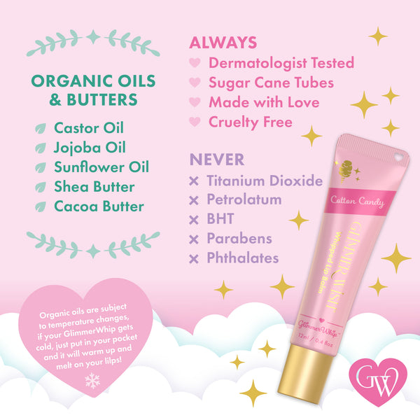 Glimmer Whip Whipped Lip Balm - Organic Butters & Oils