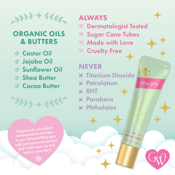 Glimmer Whip Whipped Lip Balm - Organic Butters & Oils