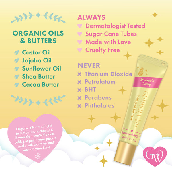 Glimmer Whip Whipped Lip Balm - Organic Butters & Oils