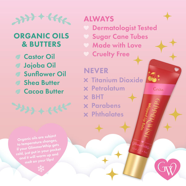 Glimmer Whip Whipped Lip Balm - Organic Butters & Oils