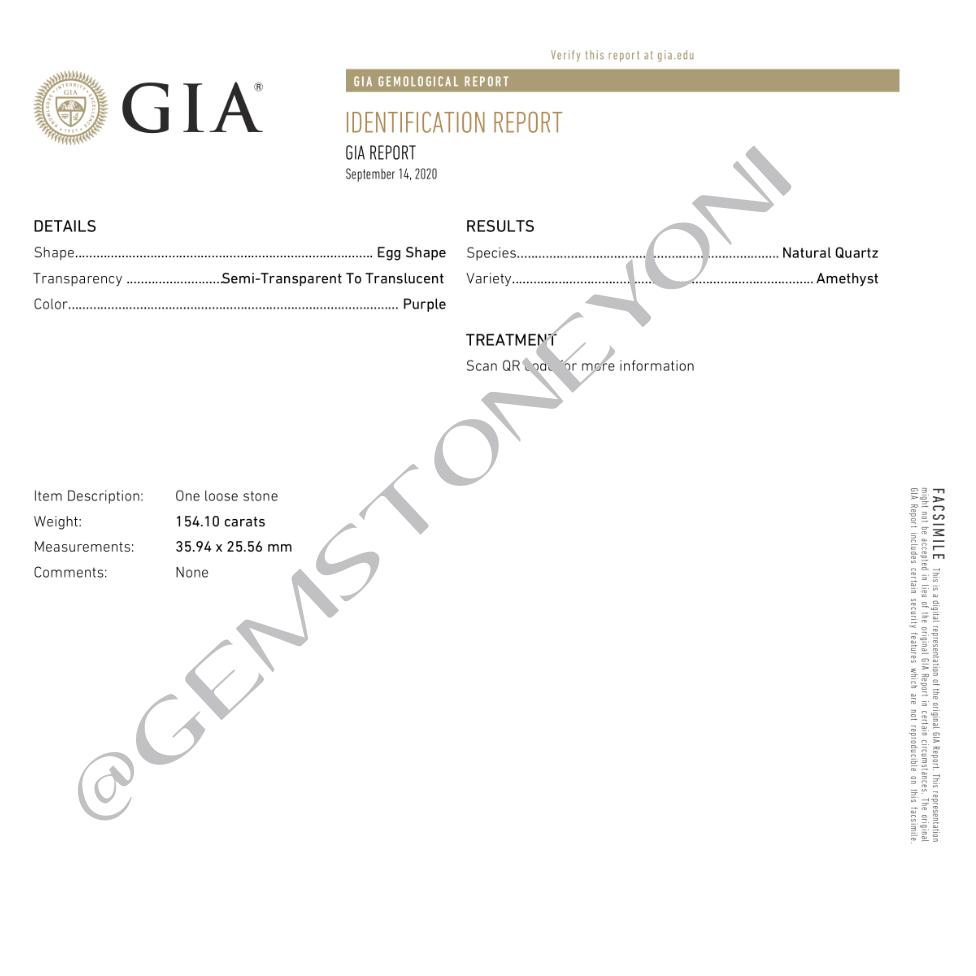 GIA amethyst gemstone crystal used in Gemstone Yoni straight wand