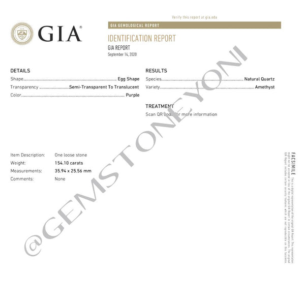 GIA amethyst gemstone crystal used in Gemstone Yoni straight wand