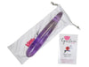 Amethyst yoni wand laid flat displaying smooth straight shape and gemstone finish