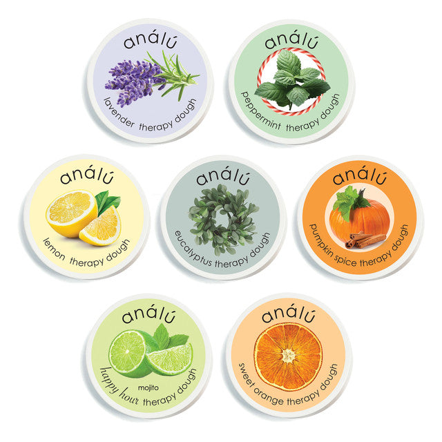 Analu Therapy Dough all 7 scents by Elseware Unplug – natural essential oil stress relief dough