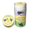 Open jar of Analu natural therapy dough showing texture and colour made with vegetable pigments and essential oils
