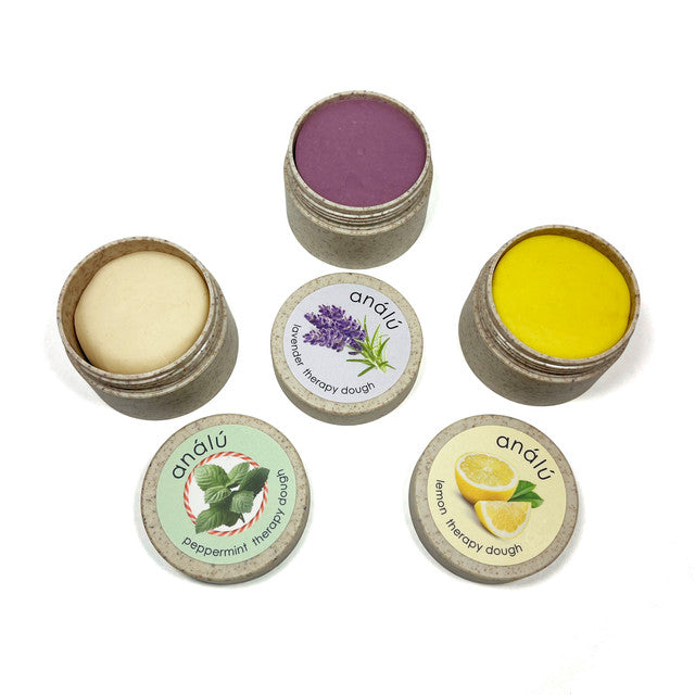 Hands kneading Analu sensory therapy dough — a natural fidget and mindfulness tool for stress relief