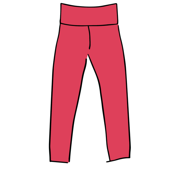 Thunderpants USA High Rise Ankle Length Leggings in Pomegranate Punch dusty coral-pink, flat lay product shot