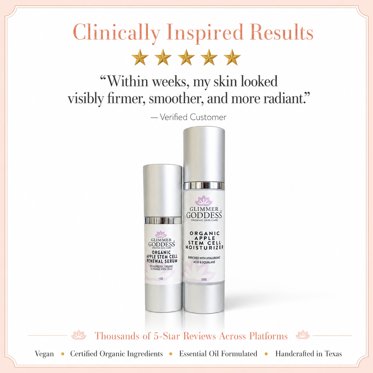 Glimmer Goddess Apple Stem Cell Duo with organic plant stem cell ingredients detail