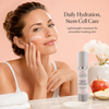 Close-up of organic apple stem cell anti-aging face cream texture showing lightweight consistency