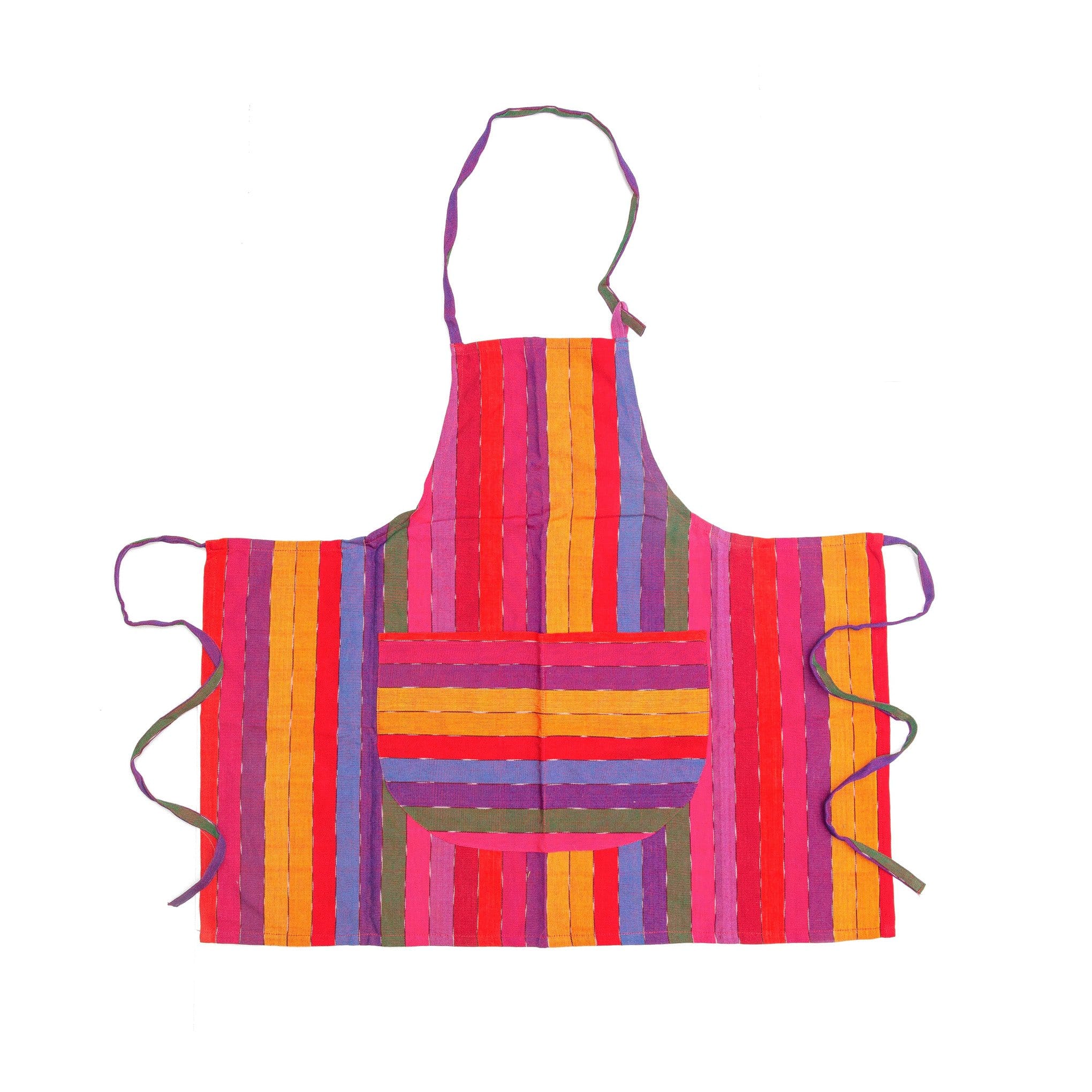 Add a splash of color to your kitchen with our beautiful handwoven Guatemalan apron. This stylish and functional apron is perfect for any home cook.