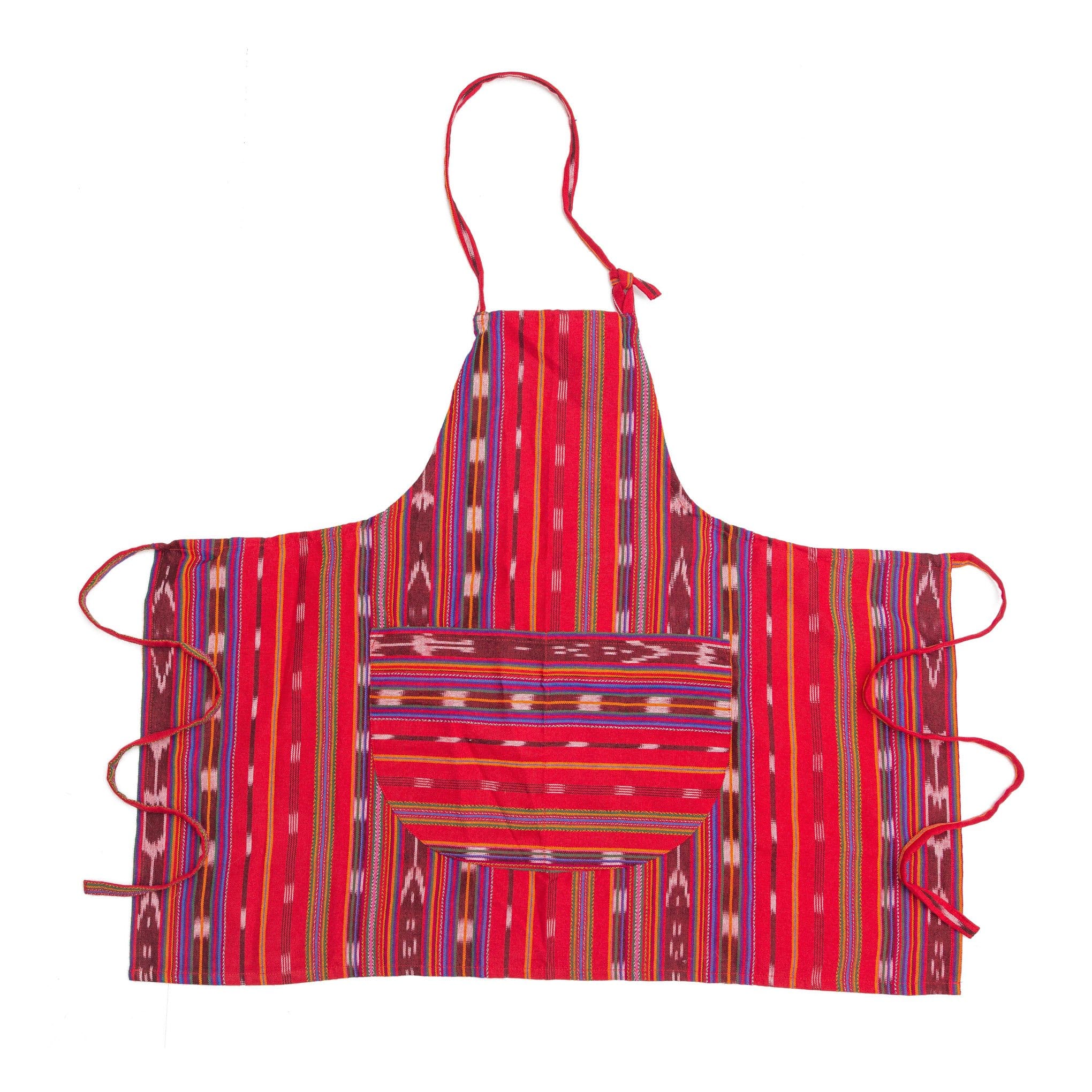 Add a splash of color to your kitchen with our beautiful handwoven Guatemalan apron. This stylish and functional apron is perfect for any home cook.