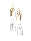 Fair Anita Arch Earrings in alpaca silver and brass — handmade dangle earrings