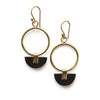 Art Deco Half Moon Earrings by Fair Anita – sustainable, nickel-free jewellery, 2 inches long
