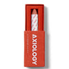 Lipstick in a red box with 'Axiology' branding on a white background