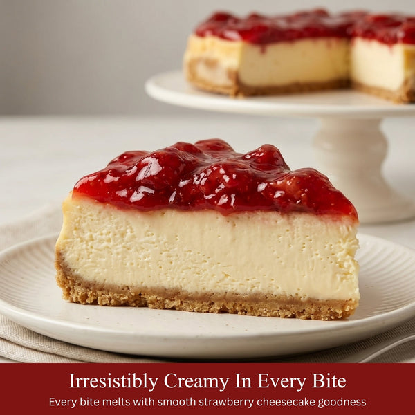 Whole Andy Anand sugar-free strawberry cheesecake in elegant gift box, diabetic-friendly dessert