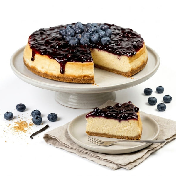 Andy Anand Sugar-Free Blueberry Cheesecake 9-Inch, 2.6 lb – Stevia-Sweetened, NY-Style, Diabetic-Friendly